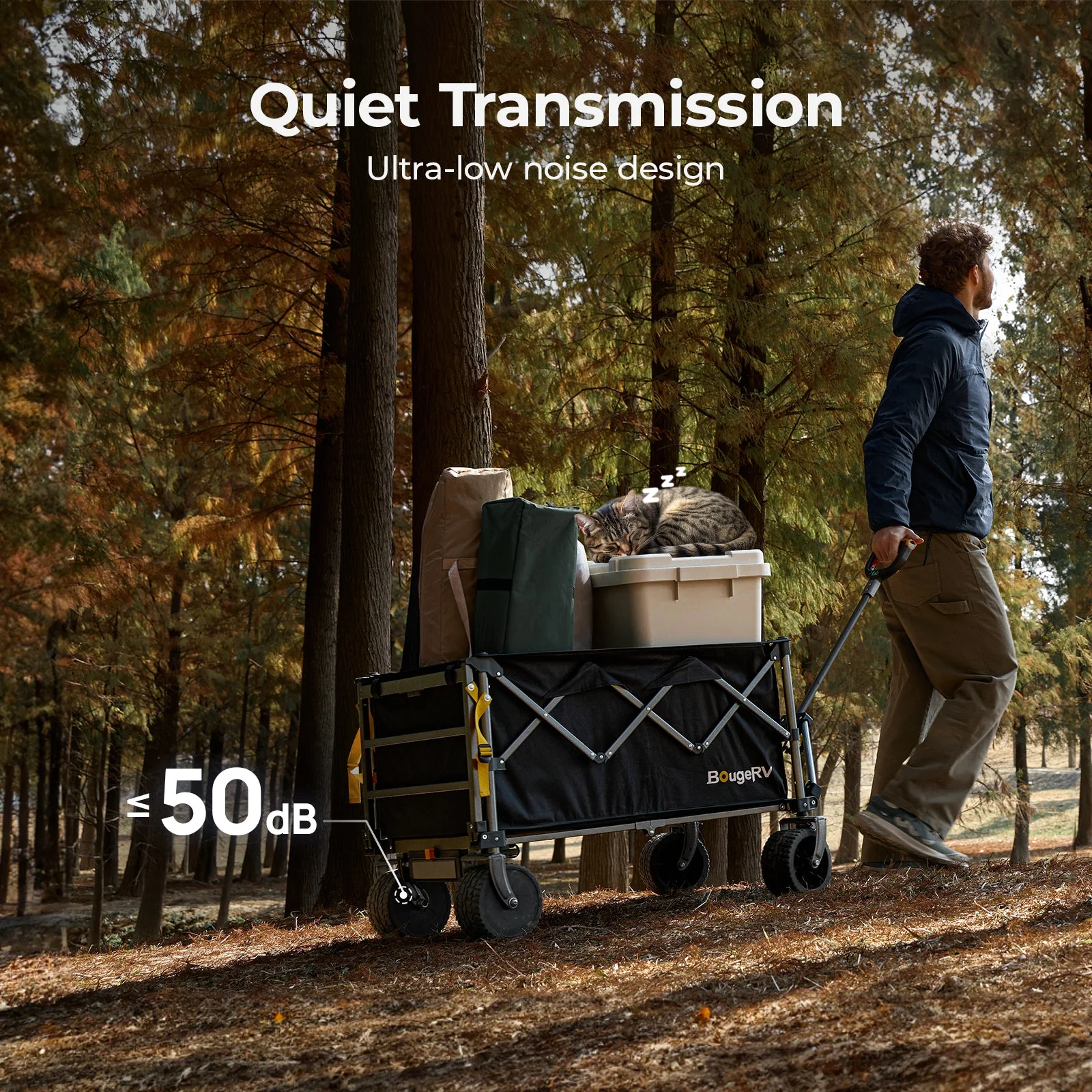 BougeRV Electric Foldable Utility Camping Wagon with Power Bank - Image 5